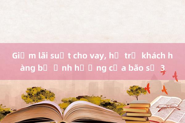 Giảm lãi suất cho vay, hỗ trợ khách hàng bị ảnh hưởng của bão số 3